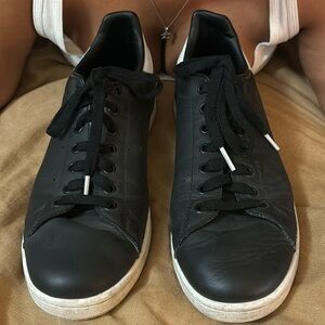 Adidas Stan Smith Black Leather White Sole Size 10